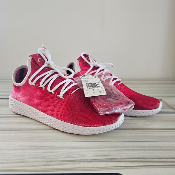 Adidas Pharell Williams Red Athletic Sneakers Shoes Size 6 - Picture 1 of 10